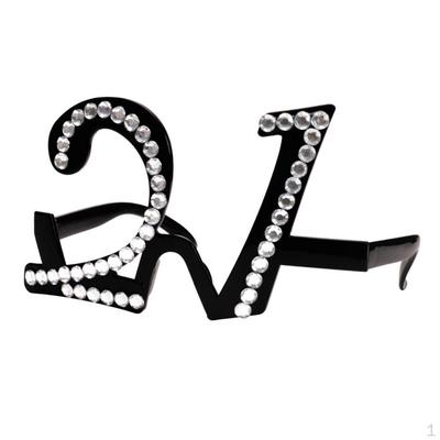 21/70 / 80th Glitter Diamond Birthday Glasses for Party Novelty Anniversary Supplies