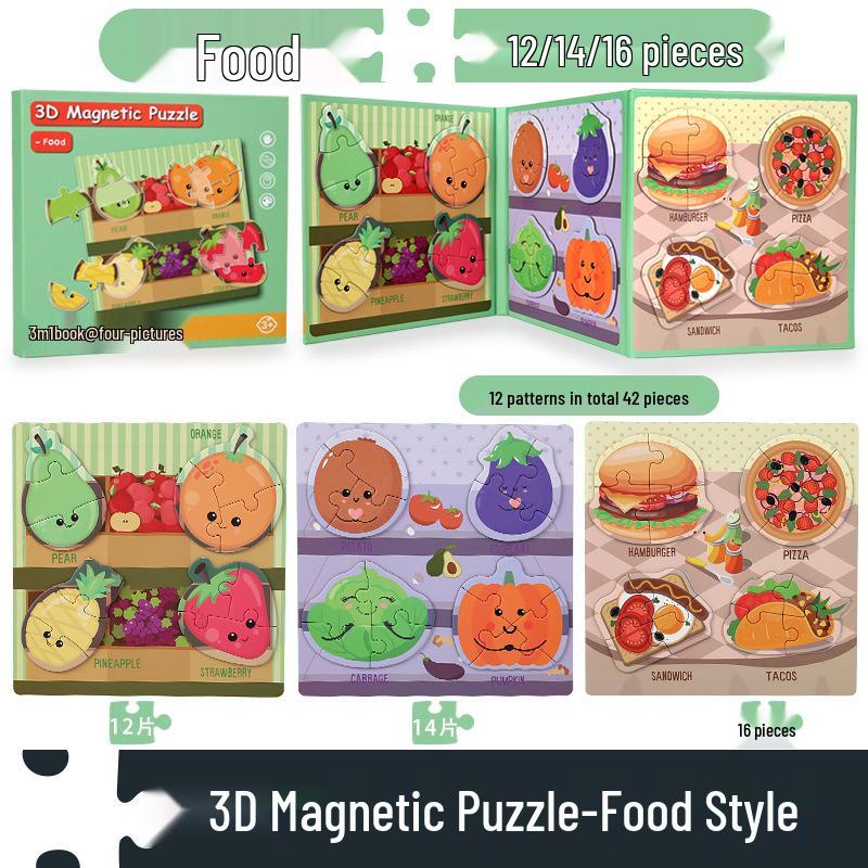 Magnetic Puzzle Board for Kids Ages 1-6: Early Education & Logic Development