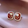 Vintage Luxe Anke La Red 925 Silver Earrings Zircon Studs Minimalist Elegant Fashion Jewelry For Women