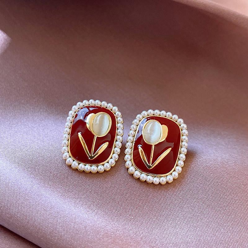 Vintage Luxe Anke La Red 925 Silver Earrings Zircon Studs Minimalist Elegant Fashion Jewelry For Women