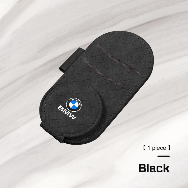 AAAOS1 Magnetic Leather Car Glasses Clip for BMW E28 E39 E46 E53 E60 E92 F10 F20 F48 G60 G70 X1X5X6 X7 Sun Visor Sunglasses Holder Clip