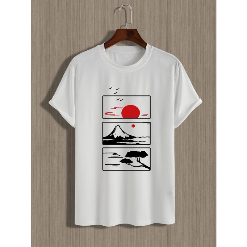 European Size Men's Summer Printed Short Sleeve T-Shirt Top