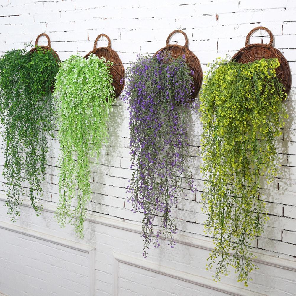 Hanging Planter Wall Mounted Basket Handmade Wicker Flower Pot Woven Rattan Flower Plant Basket Balcony Garden Home Decor