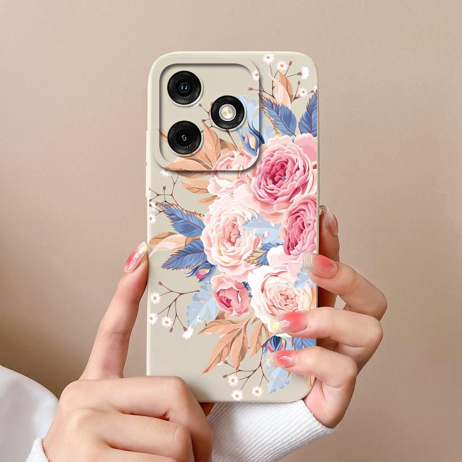 Liquid Silicone For Infinix Note 40 Smart 8 Plus Tecno Spark 20 Pro Itel A50 P55 Phone Cover Cases Screen Protector Lovely Avocado Popular Back Covers