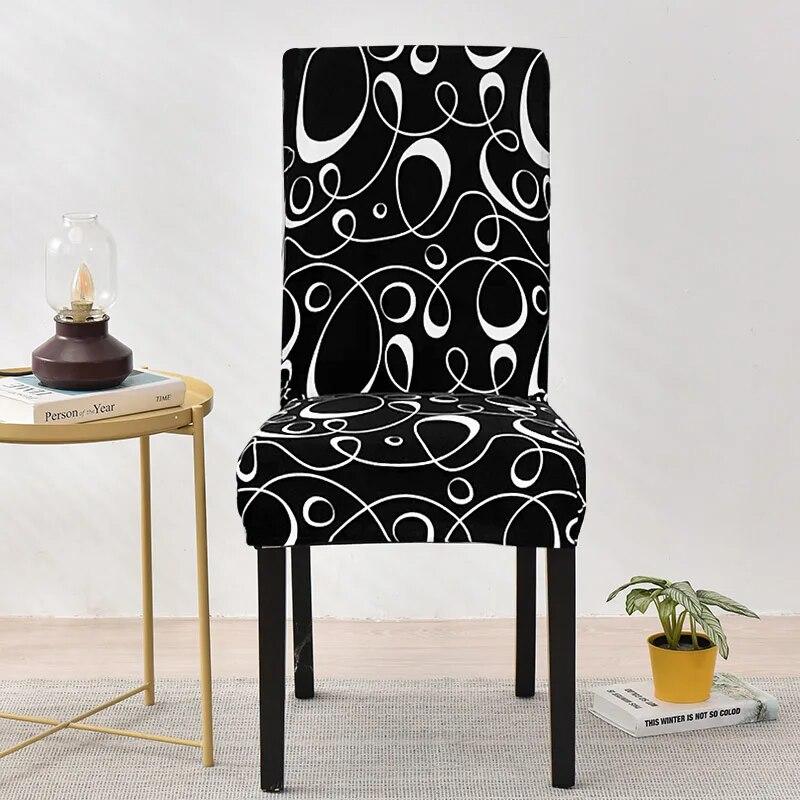 Spandex Wedding Chair Cover Lattice Floral Printed Seat Protector Slipcover for Hotel Banquet Housse De Chaise Dining Room Chair