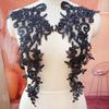 2Pcs/Set Polyester Sequin Embroidery Applique Sequined Embroidery Lace Tulle Flower Patch Collar Fabric Flower Applique Patch