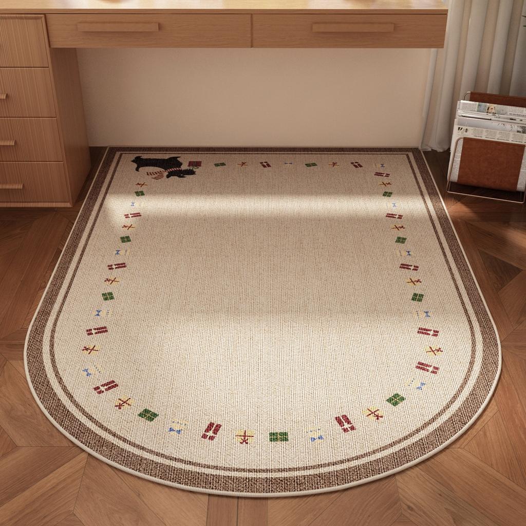 Study Carpet Non-Slip Waterproof Wear-Resistant Floor Mat Children'S Room Fun Cute Pattern Rug Semicircle Home Decoration Mats