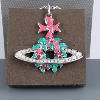 Limited Edition Christmas Wreath Necklace: Vivienne Westwood High-Quality Enamel Design
