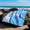 1pc "Your Beach Is My Way" Beach Towel - Ultrafine Microfiber, Quick-Dry, Rectangular, Contemporary Style with Cartoon