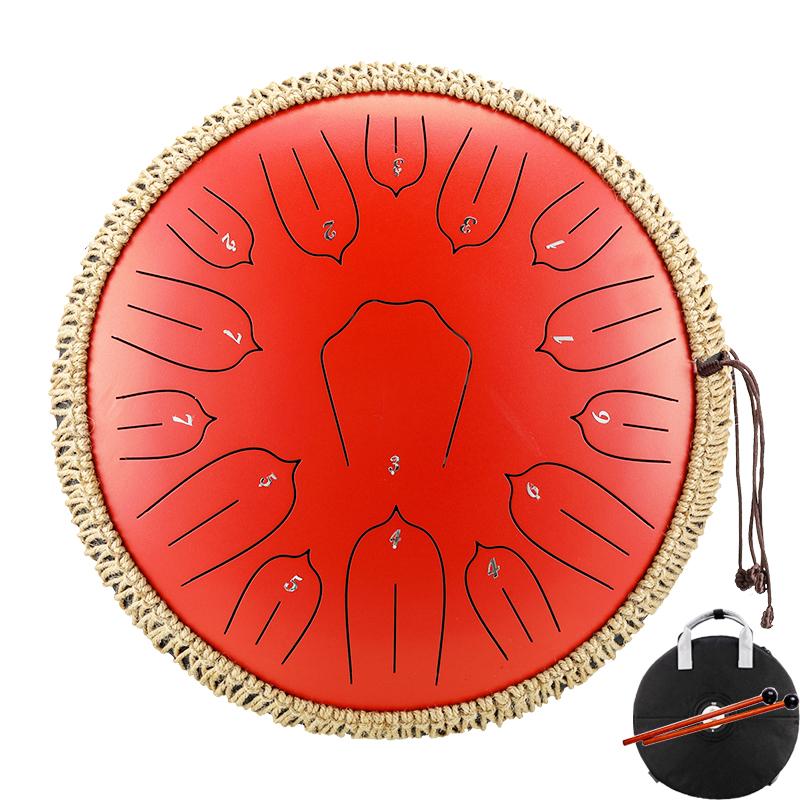 Hluru 13 Inch 15 Notes Glucophone Tank Drum Key D Steel Tongue Drum for Drop shippping Hanpan Meditation Instrument