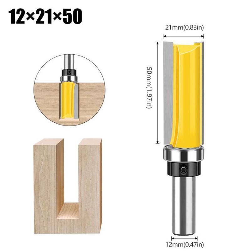 Fräser 12mm Schaft Schablone Bündigfräser Scharnier Zapfenschneiden Nutfräser Gerader Schaftfräser Bündigfräser Zapfen Holzbearbeitungswerkzeuge
