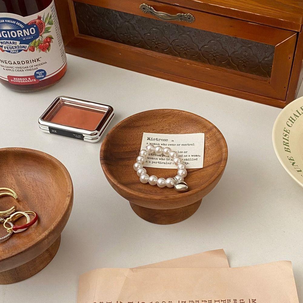 Ear Studs Case Wood Jewelry Display Tray Retro Wooden Fruit Tray  Household Storage