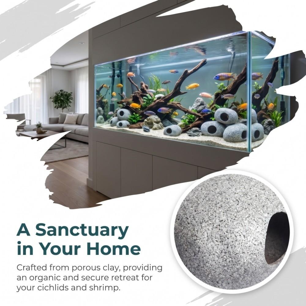 Purple Clay Aquarium Hideaway Rock Simulation Crafts Natural Touch Fish Tank Ornament Landscaping Decoration Aquarium Decoration