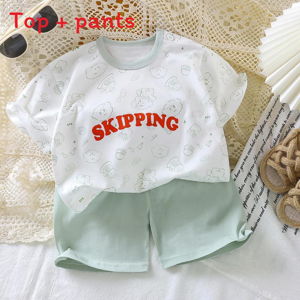 Sommer Cartoon Hoodie und Shorts Set für Kinder aus weicher Baumwolle