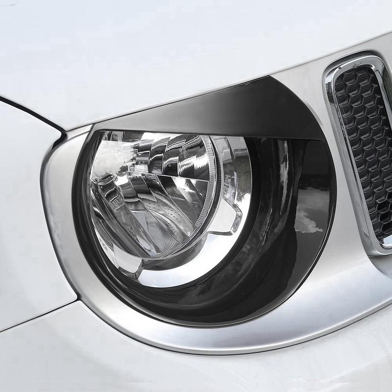 Ac29-Angry Eyes Front Headlight Bezels Trim Cover For Jeep Renegade 2015 2016 2017 2018 (Black)