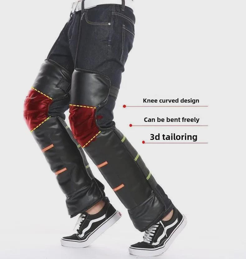 Thickened Windproof Winter Motorcycle & Electric Bike Knee Pads, Men & Women Leggings for Cold Weather Riding