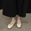 French evening breeze gentle single shoes women's 2025 summer new retro temperament casual soft sole bow fairy shoes
