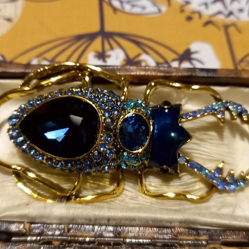 Large Boho-Inspired Beetle Brooch with Sparkling Zirconia Luxury Women'S Coat Accessory Party Accessory Detailed Craftsmanship