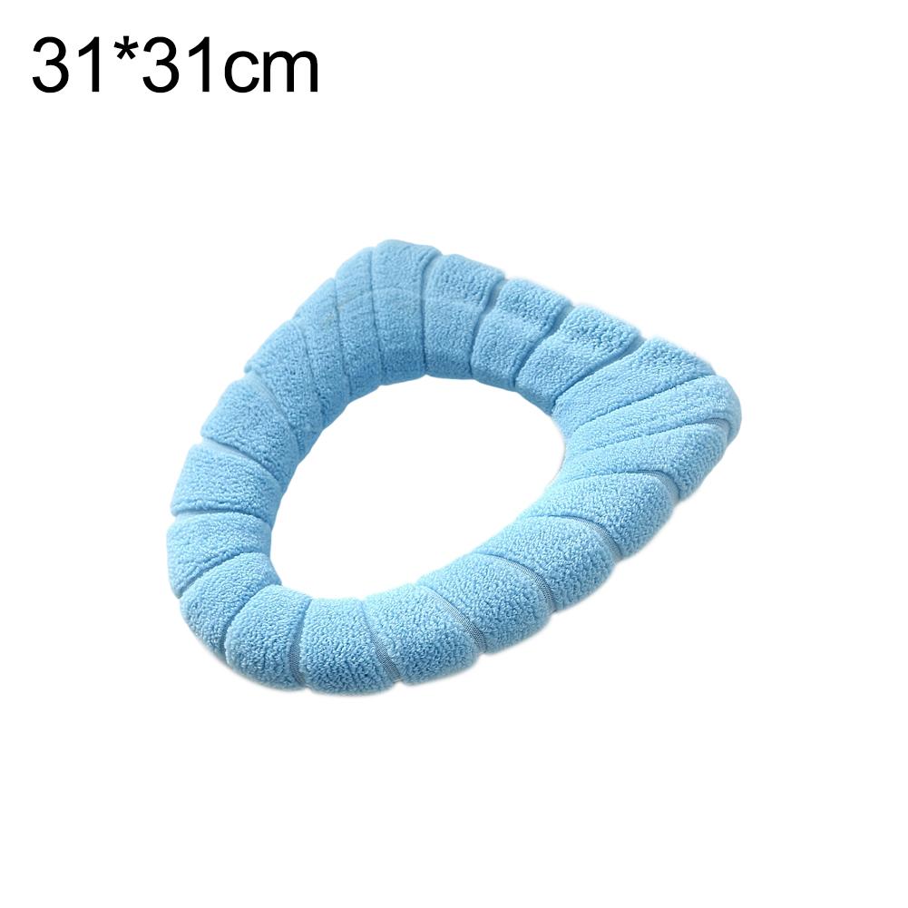 Bathroom Toilet Seat Pad Soft Warm Washable Stretchable Cloth Toilet Seat Cover, Fits For Most Seats For Bathroom