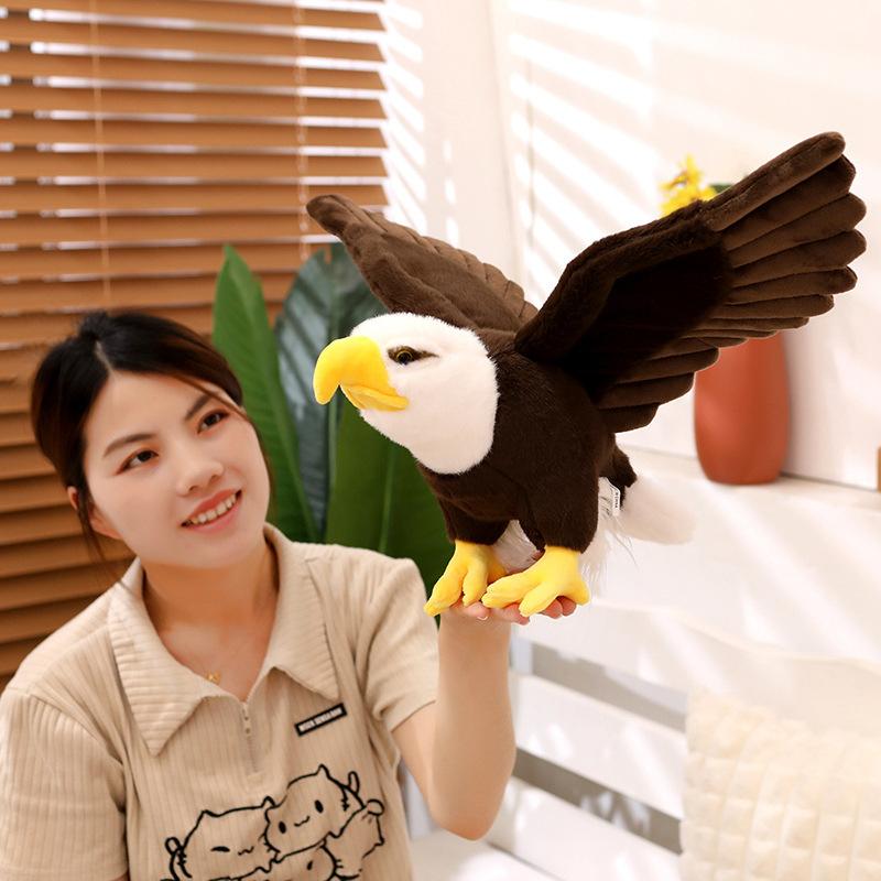 Simulation bald eagle doll plush toy eagle doll home living room ornament children's soothing doll