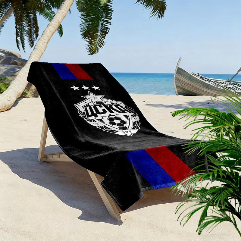 CSKA Moscow Print Beach Towel, Large Soft Quick Dry Towel for Beach Camping Swimming