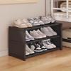 3 Tier 56.5cm Shoe Rack Space Saving Slim Under Desk Dorm Storage Organizer Multi-Function Dustproof