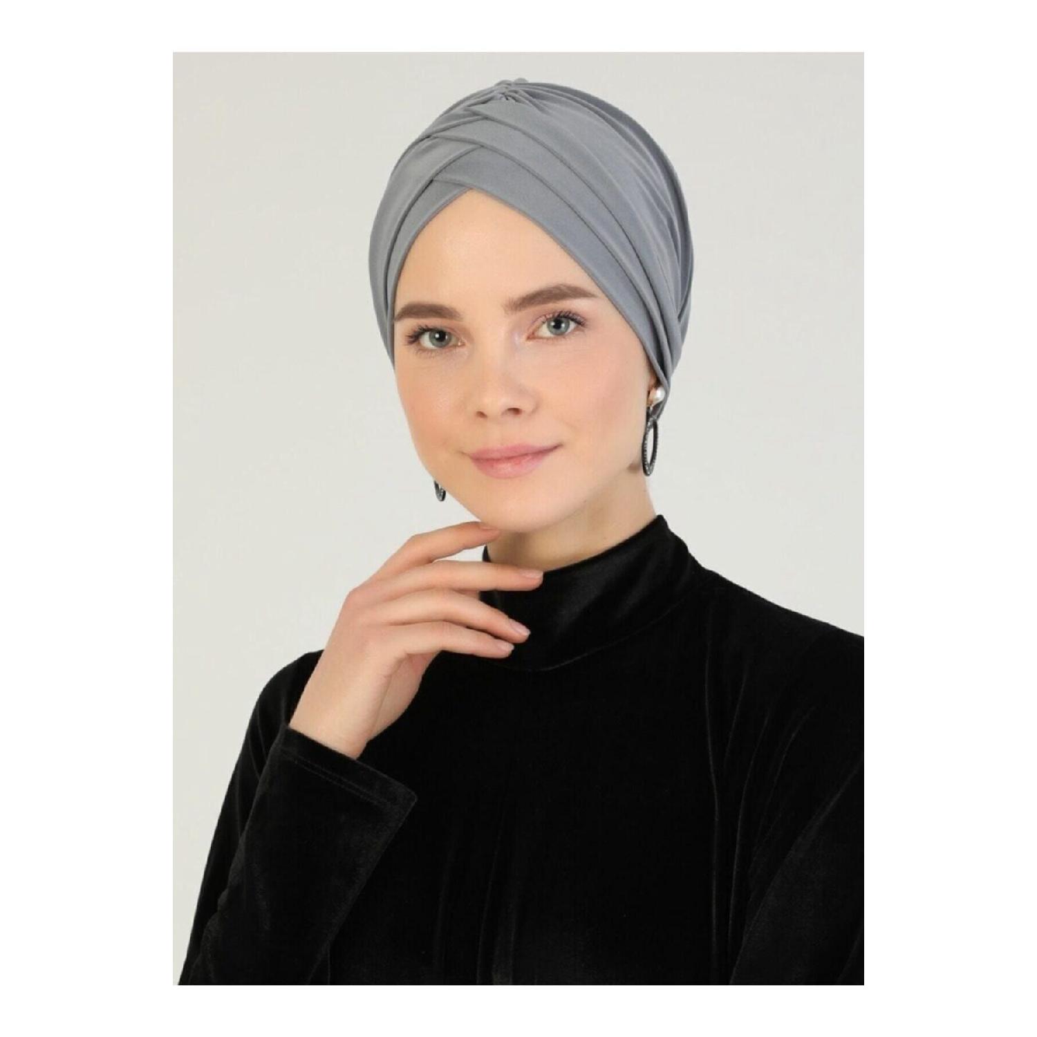 

Тюрбан скрещенный трехполосный готовый - Серый - 25 - серый