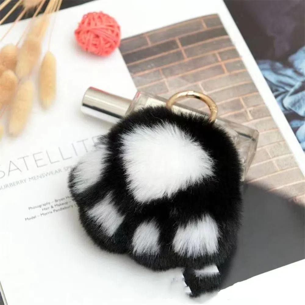Futrzana lalka łapka kota wypchany brelok wypchane zwierzę pluszowe łapka kota wisiorek biżuteria prezent
