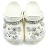 16PCS Fashion Shoe Charms Set Silver Diamond Bear Butterfly Chain Shoe Decorations Buckle for Sandals Clogs DIY Accessories Gift