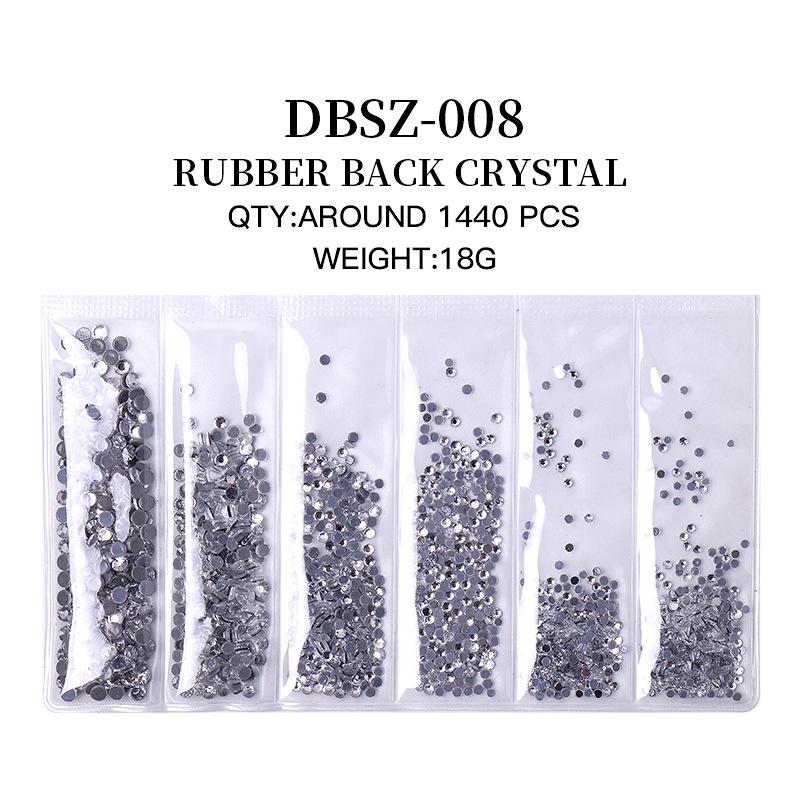 Long Bag Nail Art Jewelry Glass Flat Bottom Diamond Nail Art Diamond Nail Art Jewelry Mixed