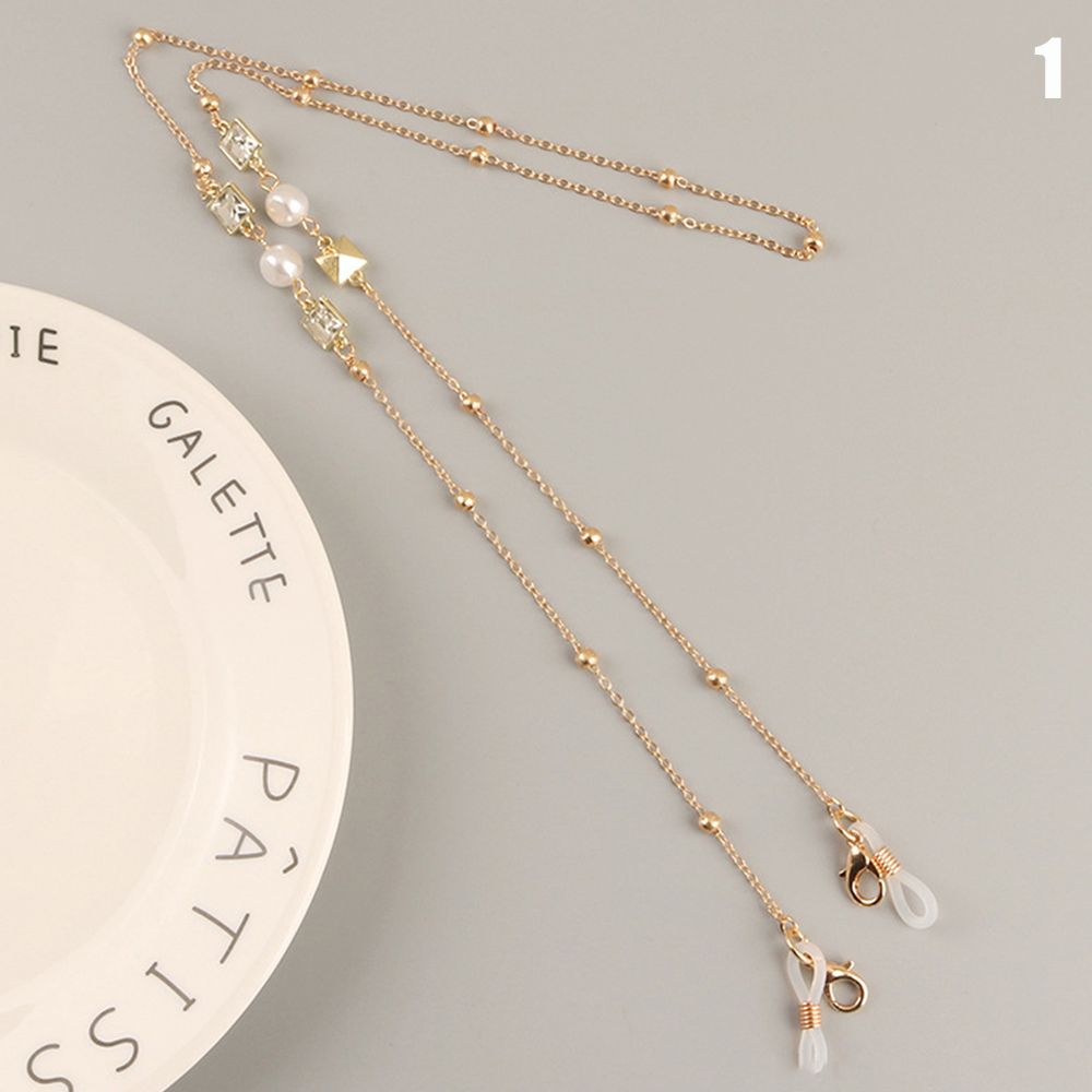 Buy Non-slip Metal Pearl Eyeglass Cord 