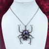 Chevron Amethyst Pendant Beetle Pendant Copper Wire Wrapped Gemstone Jewelry