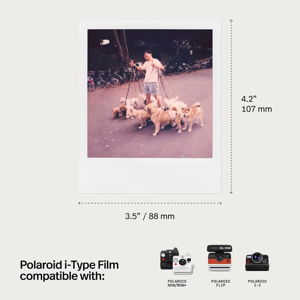 Polaroid Color i-Type Instant Film, 8 sheets, White Frame (6000)