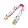 Adjustable Pet Collar Dogs With Pink Heart Gold Buckle Custom Engraving XS To XL Sizes