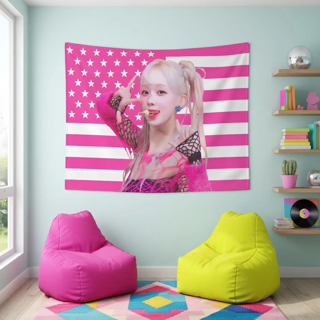 Winter AESPA K-Pop Wandteppich, Idol Wandbehang Ästhetische Dekoration für Schlafzimmer Wohnzimmer Büro Wohnheim Heimgeschenk