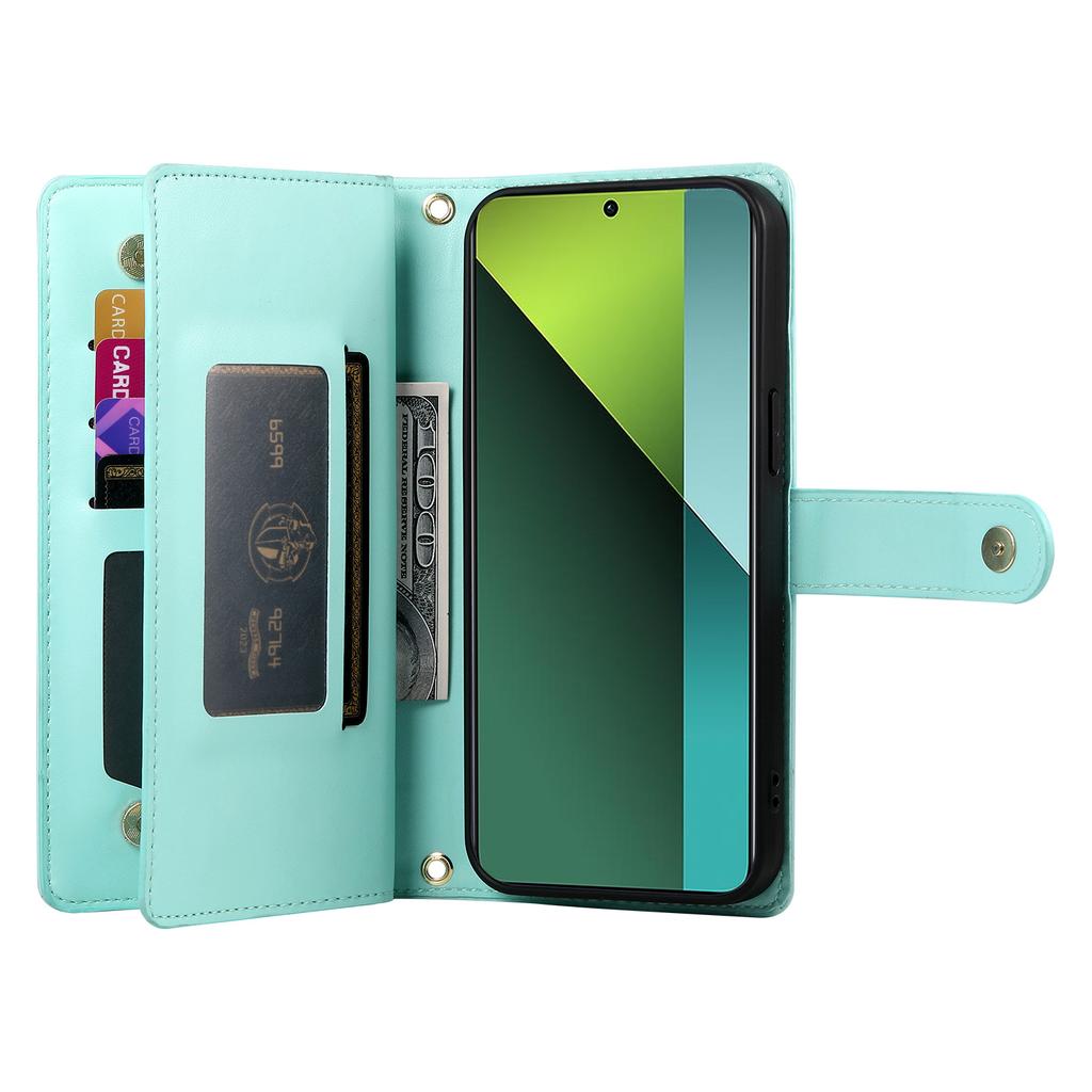 Crossbody Zipper Cards Solt Wallet Leather Case For Xiaomi Redmi Note 13 Pro Plus 12 13C POCO X6 5G Lanyard Bag Pocket Cover