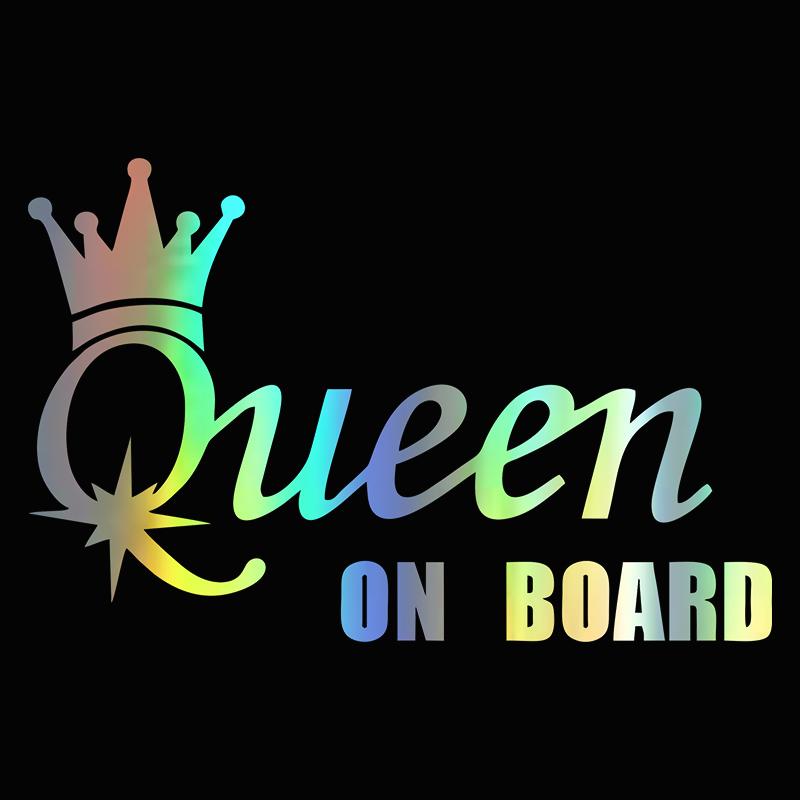 G174 20x13 Cm Car Stickers Vinyl Decal QUEEN ON BOARD Motorcycle Decorative Accessories Creative Waterproof