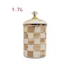 Checkered Black & White Enamel Kettle with Diamond Lid, Wooden Handle, Angled Spout, 2L Capacity - Classic All-Season Teapot