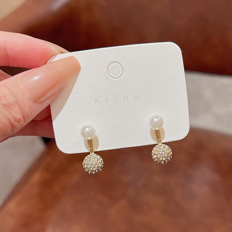 New Fashion Contracted Square Imitation Pearl Fine Earrings Joker Sweet Elegant Temperament Women Drop Earrings Jewelry