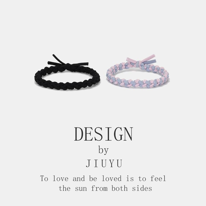 Boyfriend Exclusive Small Rubber Band Handmade Woven Hand Strap Couple Leather Case Hair Band for Girlfriends Headband Bracelet Dual-Use