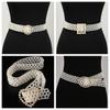 Hollow Pearl Waist Chain Elastic Band Beadeds Body Chain Fashion Pearl Waist Belt  Coat