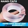 NANO-TEJP Premium Nano Dubbelhäftande Tejp Ultrastark Lim Tvättbar Återanvändbar