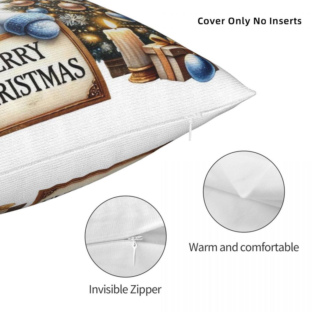 Christmas Snowman Pillow Case Cushion Cover Square Graphic Pillow Cover Kawaii Pillowcases For Sofa Home Decorative
