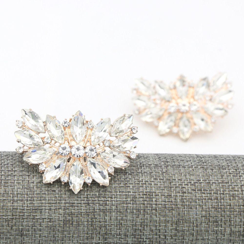 Women Lady High Heel Rhinestones Crystal Shiny Decorative Clips Charm Buckle Shoe Clips Shoes Decorations