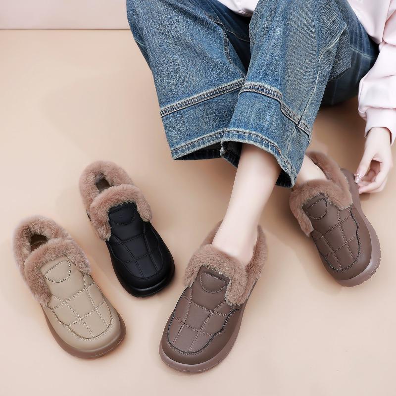 Fashion Women's New Winter Cotton Boots with Plush and Thick Cotton Shoes for Warmth and Anti Slip Casual Warm Comfortable Snow Boots