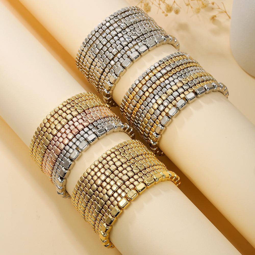 Bracelet Charme Bohème Multicouche avec Cordon Élastique pour Femmes Cadeau de Voyage