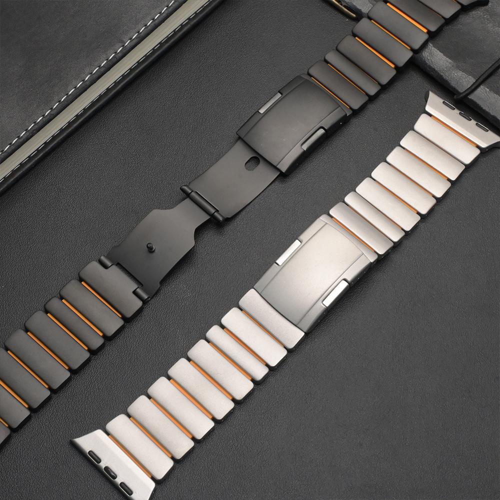 Tytanowy Silikonowy Pasek do Apple Watch Ultra 3 2 49mm Seria 11 10 46mm Luksusowa Bransoleta do iwatch 9 8 7 6 5 SE 45mm 44mm Pasek