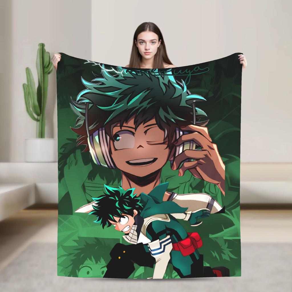 My Hero Academia Super Soft Blankets  Airplane Travel Plush Throw Blanket Aesthetic Couch Bed Flannel Bedspread Sofa Bed Cover