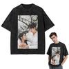 Streetwear T-Shirts Lovely Runner K-drama Byeon Woo Seok Washed T Shirt Short Sleeve Hip Hop T-Shirt Tops Tees for Men Women