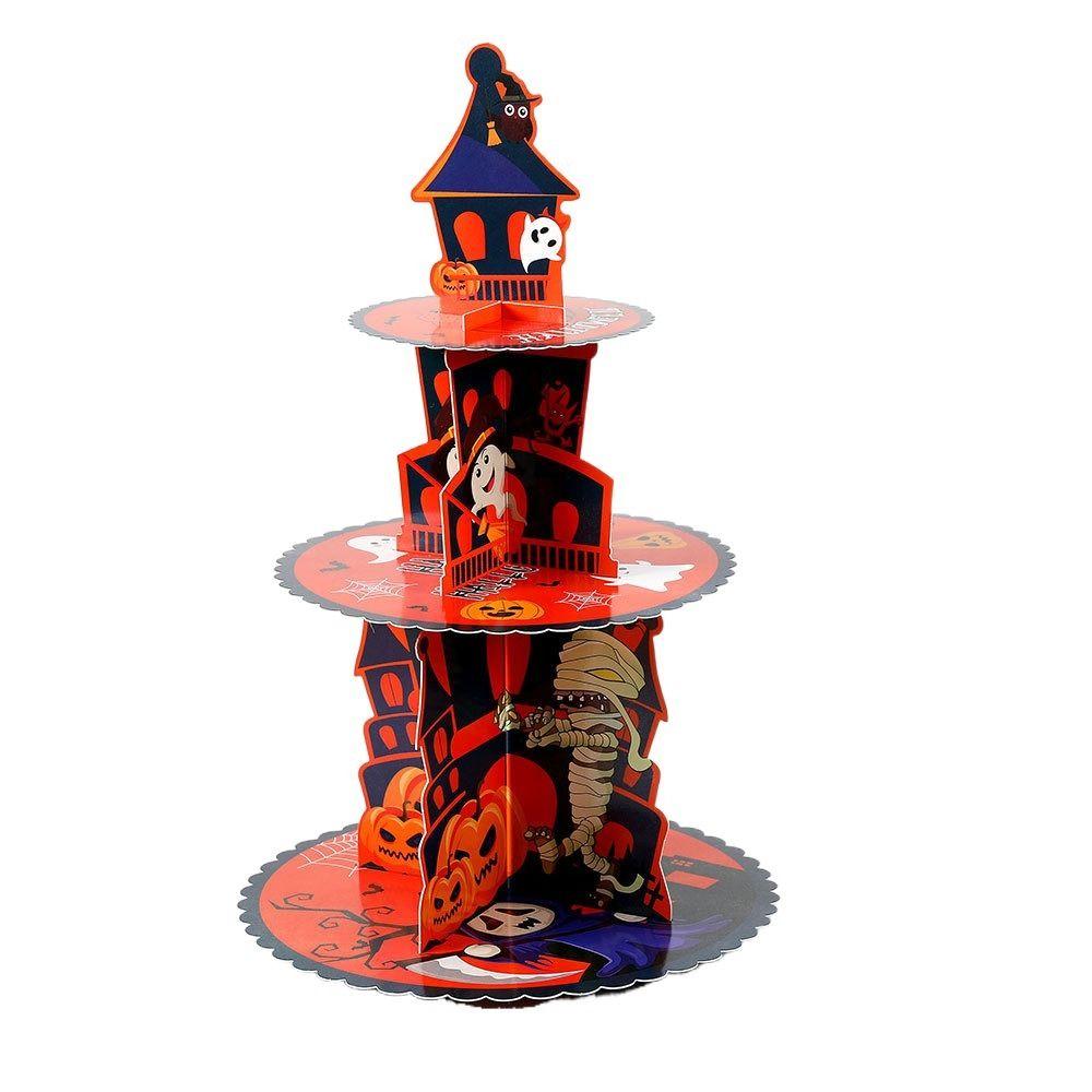 Pumpkin Halloween Dessert Stand 3-Tier Cake Rack Tray Home Decoration Cupcake Stands  Thanksgiving